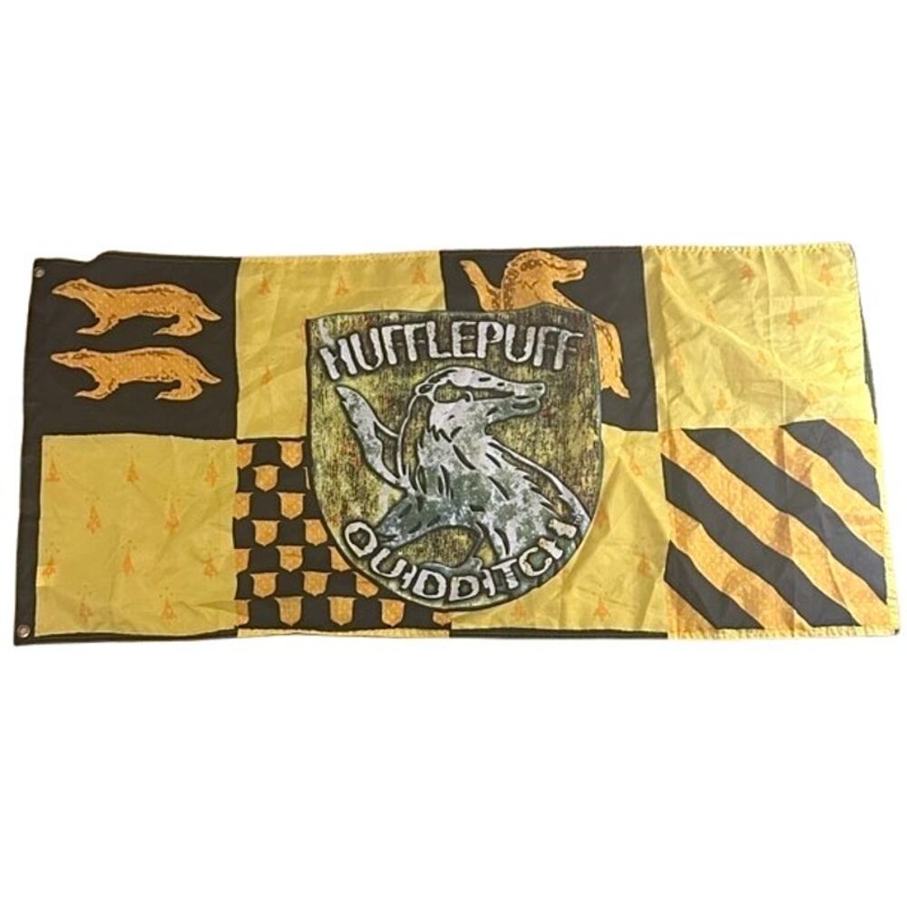 RARE Official Harry Potter Hufflepuff Quidditch Banner Flag 30x60 Discontinued